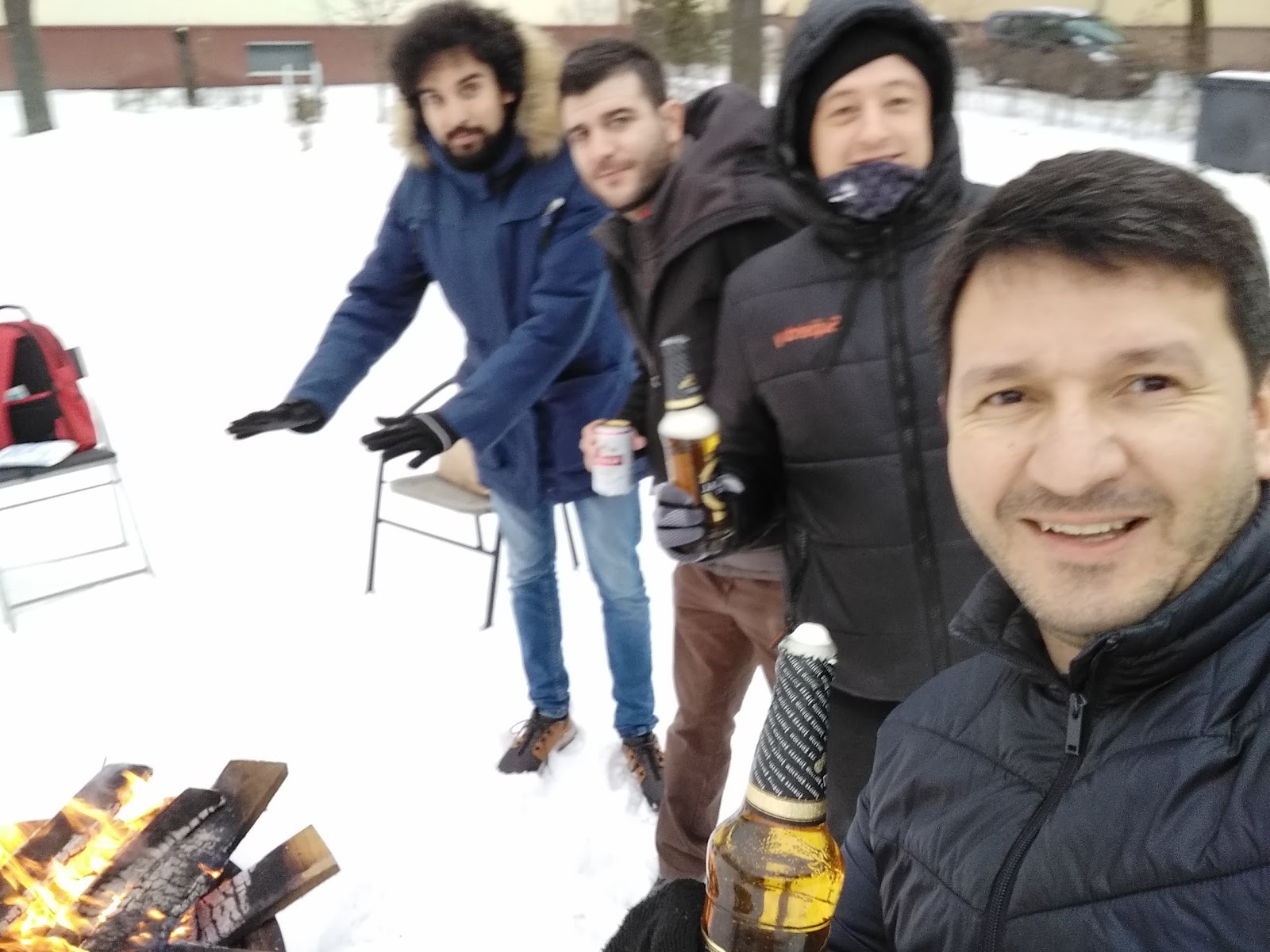 Winter BBQ in snow
